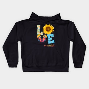 LOVE Mimi Life Flip Flops Hippie Sunflower Summer Kids Hoodie